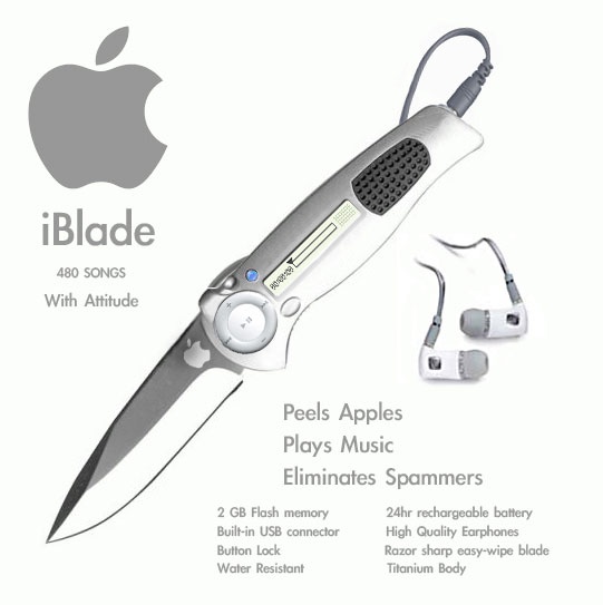 iPodとナイフを組み合わせるとこうなる　「iBlade」