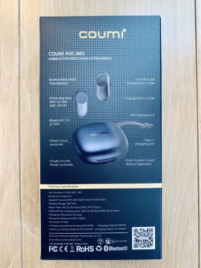 【進化版】 COUMI 第2世代 ノイズキャンセリング イヤホン インナーイヤー型 ワイヤレスイヤホン Bluetooth 5.1 ハイブリッドアクティブノイズキャンセリング（ANC）機能搭載